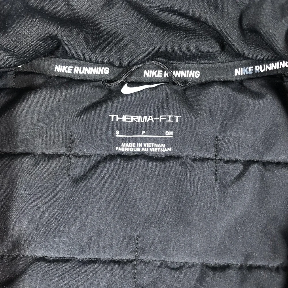 Nike Therma-Fit Running Vest Wome's Small Black Quilted‎ Zip Pockets Insulated